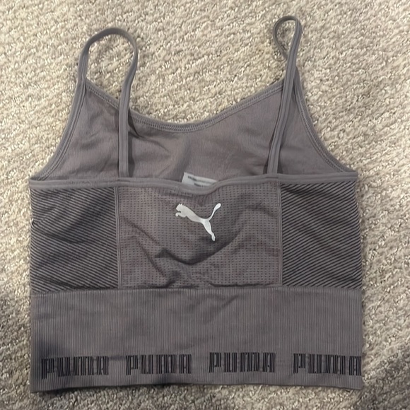 puma training evoknit seamless light support crop top charcoal grey - Picture 6 of 7